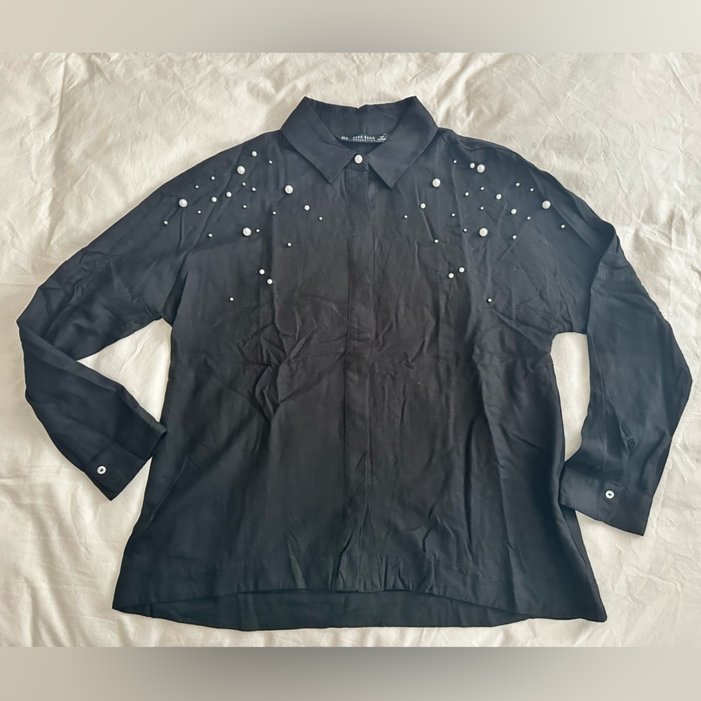 ZARA black Embellished Women's blouse